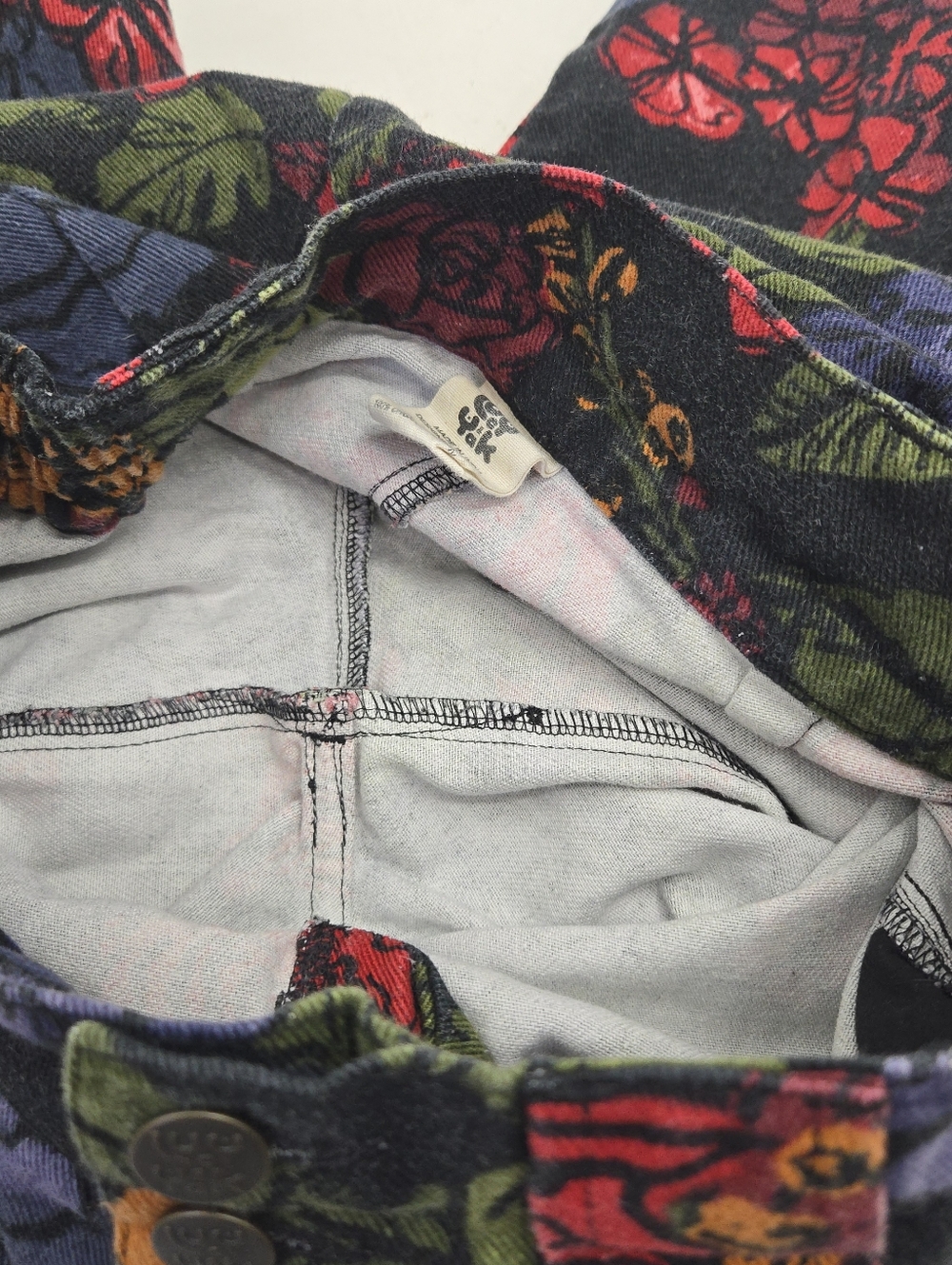 Lucy & Yak Pants Addison Rose Floral Print Denim - Picture 14 of 15